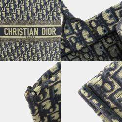 Dior Navy Blue Oblqiue Canvas Large Book Tote Tote Bag