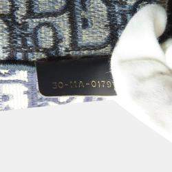 Dior Navy Blue Oblqiue Canvas Large Book Tote Tote Bag