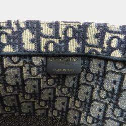 Dior Navy Blue Oblqiue Canvas Large Book Tote Tote Bag