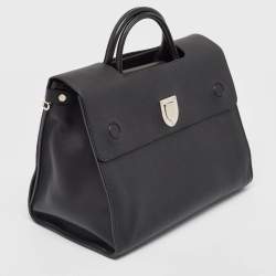 Pre Owned Dior Black Leather Large Diorever Top Handle Bag