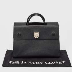 Pre Owned Dior Black Leather Large Diorever Top Handle Bag