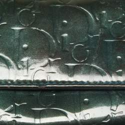 Dior Green Oblique Embossed Patent Leather Continental Flap Wallet