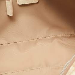 Pre Owned Dior Beige Oblique Coated Canvas Floral Embroidered Crossbody Bag