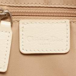 Pre Owned Dior Beige Oblique Coated Canvas Floral Embroidered Crossbody Bag