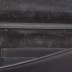 Pre Owned Dior Black Ultra Matte Leather Diorama Wallet on Chain