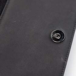 Pre Owned Dior Black Ultra Matte Leather Diorama Wallet on Chain