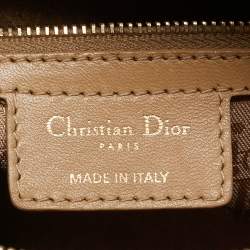 Pre Owned Dior Beige Cannage Leather Large Lady Dior Tote