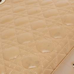 Pre Owned Dior Beige Cannage Leather Large Lady Dior Tote