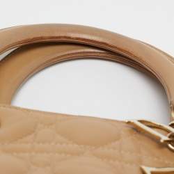 Pre Owned Dior Beige Cannage Leather Large Lady Dior Tote