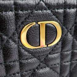 Christian Dior Black Leather Caro Daily Pouch