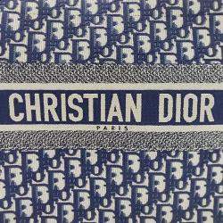 Christian Dior Blue Oblique Canvas Book Tote Bag