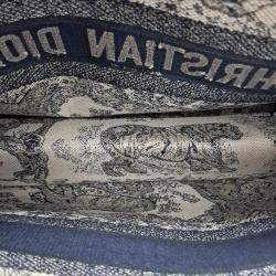 Pre Owned Christian Dior Blue Canvas Book Tote Bag