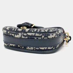Dior Navy Blue Oblique Canvas Small Bobby Shoulder Bag