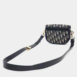 Dior Navy Blue Oblique Canvas Small Bobby Shoulder Bag