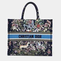 Dior Multicolor Canvas Book Tote Bag