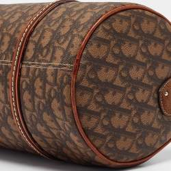 Dior Brown Oblique Coated Canvas Romantique Satchel