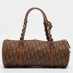 Dior Brown Oblique Coated Canvas Romantique Satchel
