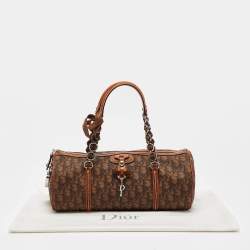 Dior Brown Oblique Coated Canvas Romantique Satchel