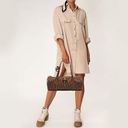 Dior Brown Oblique Coated Canvas Romantique Satchel