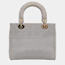 Dior Grey Medium Cannage Lady D-Lite