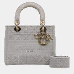 Dior Grey Medium Cannage Lady D-Lite