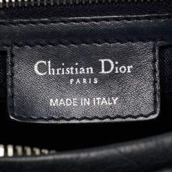 Pre Owned Dior Navy Blue Cannage Leather Large Lady Dior Tote