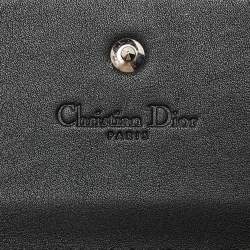 Pre Owned Dior Black/Beige Leather and Python Addict Rendez-Vous Wallet on Chain