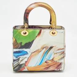 Dior Multicolor Leather Medium Limited Edition Yukima Ida Lady Dior Art Tote