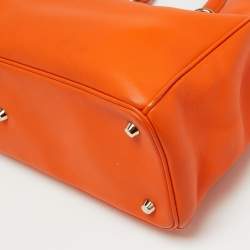 Pre Owned Dior Orange Leather Large Diorissimo Shopper Tote