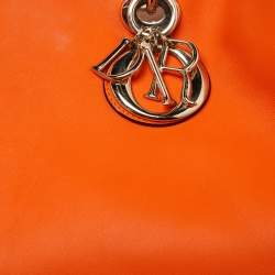 Pre Owned Dior Orange Leather Large Diorissimo Shopper Tote