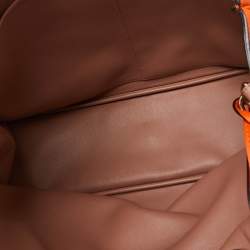 Pre Owned Dior Orange Leather Large Diorissimo Shopper Tote