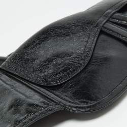 Dior Black Crinkled Leather Saddle Waist Belt Bag