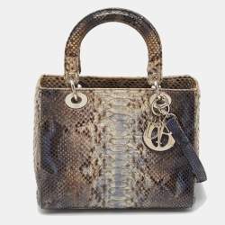 Dior Ombre Blue Python Medium Lady Dior Tote