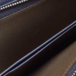 Pre Owned Dior Navy Blue Cannage Quilted Leather New Lock Wallet on Chain