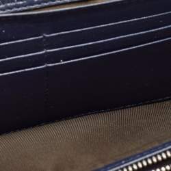 Pre Owned Dior Navy Blue Cannage Quilted Leather New Lock Wallet on Chain