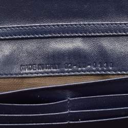 Pre Owned Dior Navy Blue Cannage Quilted Leather New Lock Wallet on Chain
