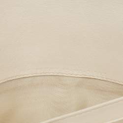 Pre Owned Dior Off White Oblique Canvas and Leather Saddle Wallet on Chain