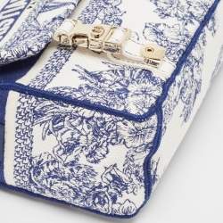 Dior Navy Blue/White Embroidery Canvas Diorcamp Bag