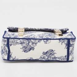 Dior Navy Blue/White Embroidery Canvas Diorcamp Bag