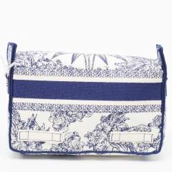 Dior Navy Blue/White Embroidery Canvas Diorcamp Bag