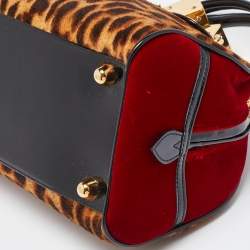 Pre Owned Dior Multicolor Leopard Print Calfhair, Velvet and Patent Leather Gambler Dice Bag