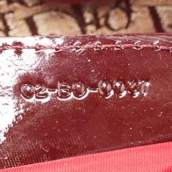 Pre Owned Dior Beige/Maroon Oblique Canvas,Suede and Patent Leather Tote