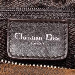 Pre Owned حقيبة كتف ديور فلايت سويدي وصوف بنية فاتحة