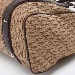 Pre Owned Dior Beige/Brown Oblique Canvas and Leather Street Chic Boston Bag