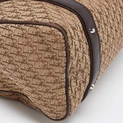 Pre Owned Dior Beige/Brown Oblique Canvas and Leather Street Chic Boston Bag