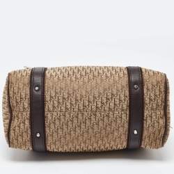 Pre Owned Dior Beige/Brown Oblique Canvas and Leather Street Chic Boston Bag