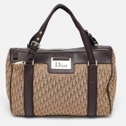 Pre Owned Dior Beige/Brown Oblique Canvas and Leather Street Chic Boston Bag