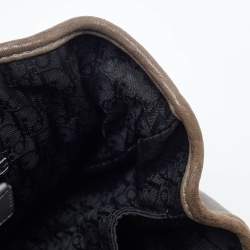 Pre Owned Dior Grey Pleated Leather Plisse Tote