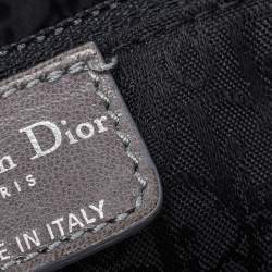 Pre Owned Dior Grey Pleated Leather Plisse Tote