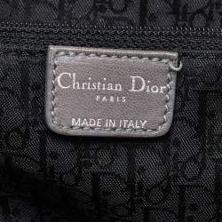 Pre Owned Dior Grey Pleated Leather Plisse Tote